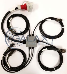 定制电缆组件与中心方盒和定制连接器